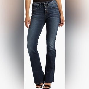 Silver Jeans Suki Curvy Mid-Rise Button Fly Boot Cut Jeans Size 10/30.